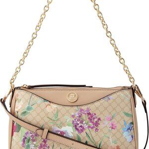 Harland Designer Convertible Bag - 10.6''x6.5'' Floral Print & Chic Chain Detail